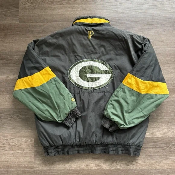 Vintage Pro Player Green Bay Packers NFL Reversible Puffer‎ Jacket XL - Picture 4 of 10